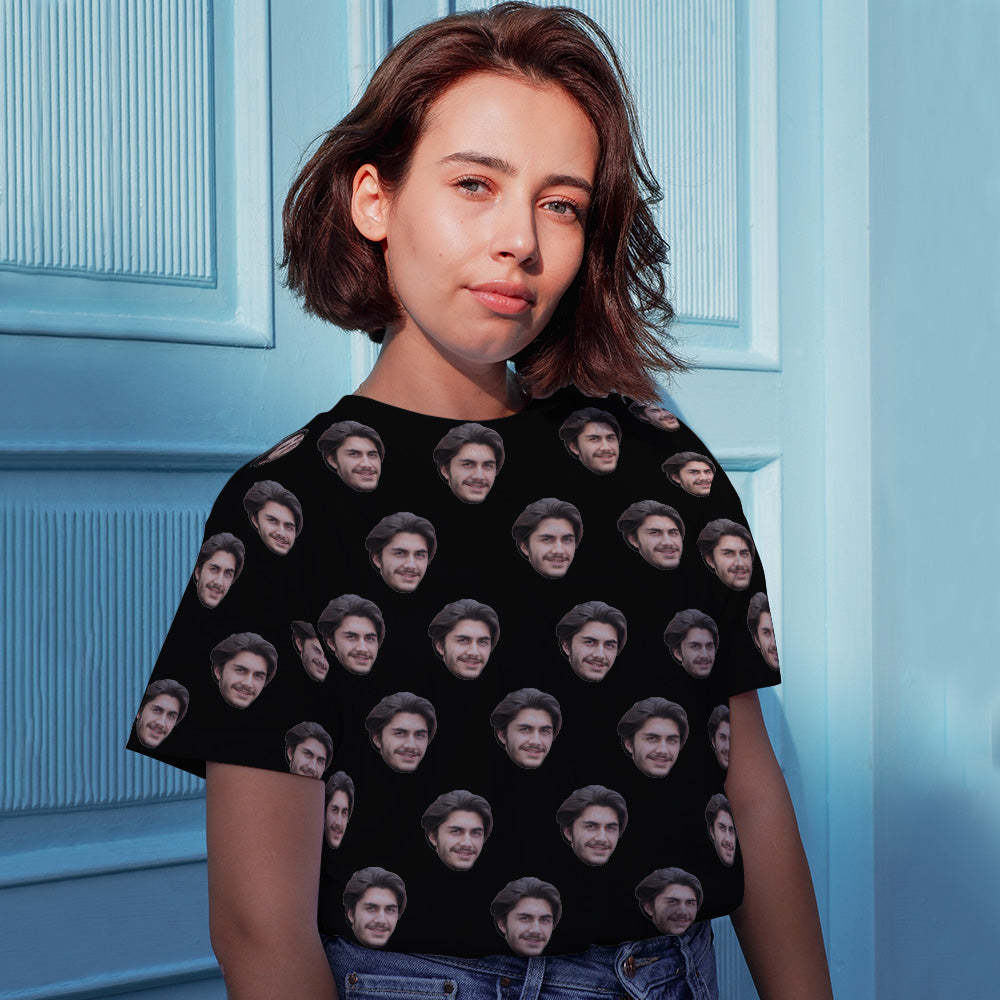 Personalisierte Gesicht T-Shirt Custom Gesicht Foto Kurzarm Shirt Foto Aufdruck auf T-Shirt