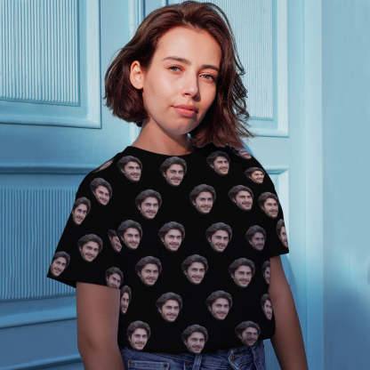 Personalisierte Gesicht T-Shirt Custom Gesicht Foto Kurzarm Shirt Foto Aufdruck auf T-Shirt