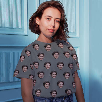 Personalisierte Gesicht T-Shirt Custom Gesicht Foto Kurzarm Shirt Foto Aufdruck auf T-Shirt