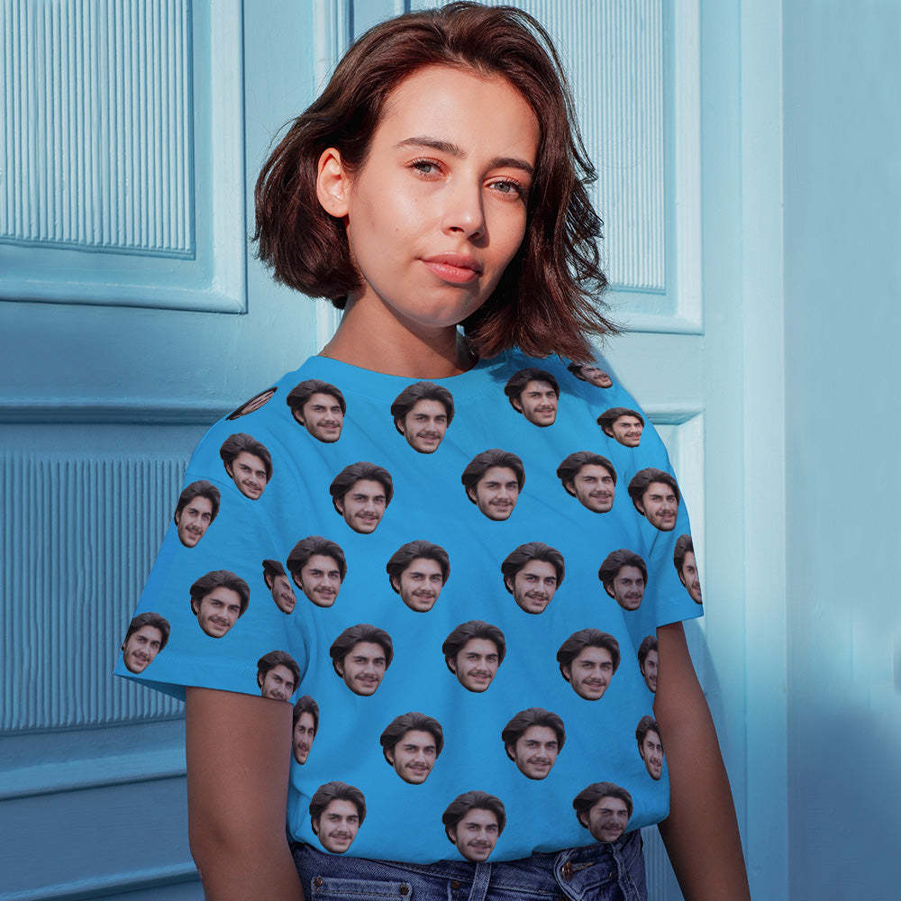 Personalisierte Gesicht T-Shirt Custom Gesicht Foto Kurzarm Shirt Foto Aufdruck auf T-Shirt