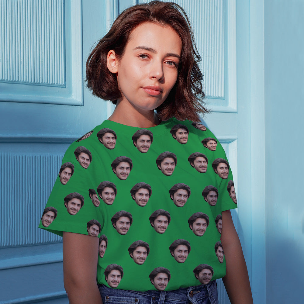 Personalisierte Gesicht T-Shirt Custom Gesicht Foto Kurzarm Shirt Foto Aufdruck auf T-Shirt