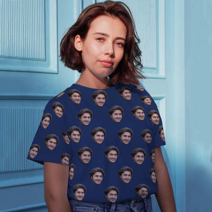 Personalisierte Gesicht T-Shirt Custom Gesicht Foto Kurzarm Shirt Foto Aufdruck auf T-Shirt