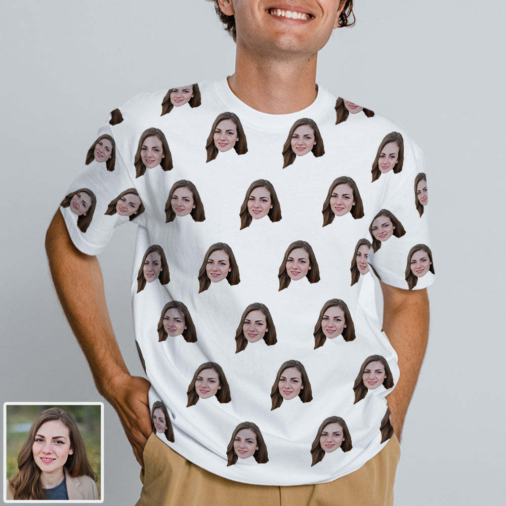 Personalisierte Gesicht T-Shirt Custom Gesicht Foto Kurzarm Shirt Foto Aufdruck auf T-Shirt