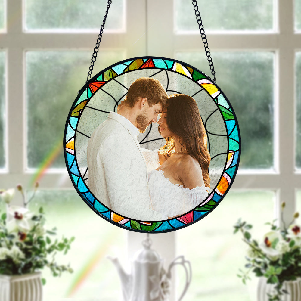 Personalisierter Foto Buntglas Fensteranhänger Sonnenfänger Zum Muttertagsgeschenk Weihnachtsgeschenk