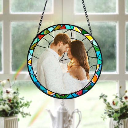 Personalisierter Foto Buntglas Fensteranhänger Sonnenfänger Zum Muttertagsgeschenk Weihnachtsgeschenk