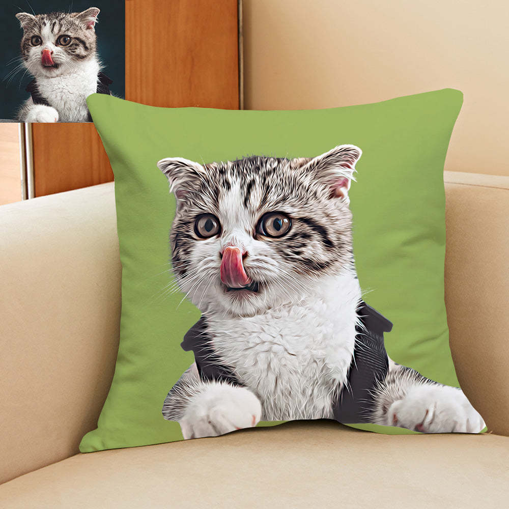 Personalisiertes Haustier Foto Kissen Dekorativer Kissenbezug Haustier Portrait Kissen Wohnkissen Individuelles Geschenk