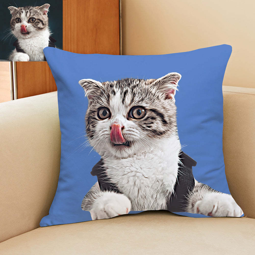 Personalisiertes Haustier Foto Kissen Dekorativer Kissenbezug Haustier Portrait Kissen Wohnkissen Individuelles Geschenk