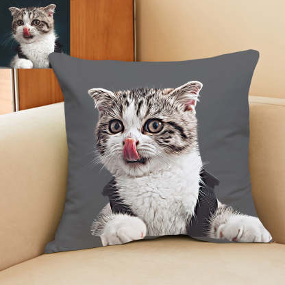 Personalisiertes Haustier Foto Kissen Dekorativer Kissenbezug Haustier Portrait Kissen Wohnkissen Individuelles Geschenk