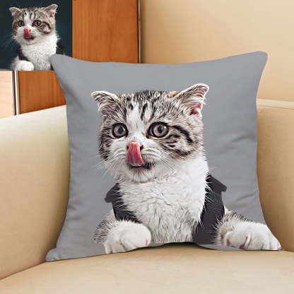Personalisiertes Haustier Foto Kissen Dekorativer Kissenbezug Haustier Portrait Kissen Wohnkissen Individuelles Geschenk