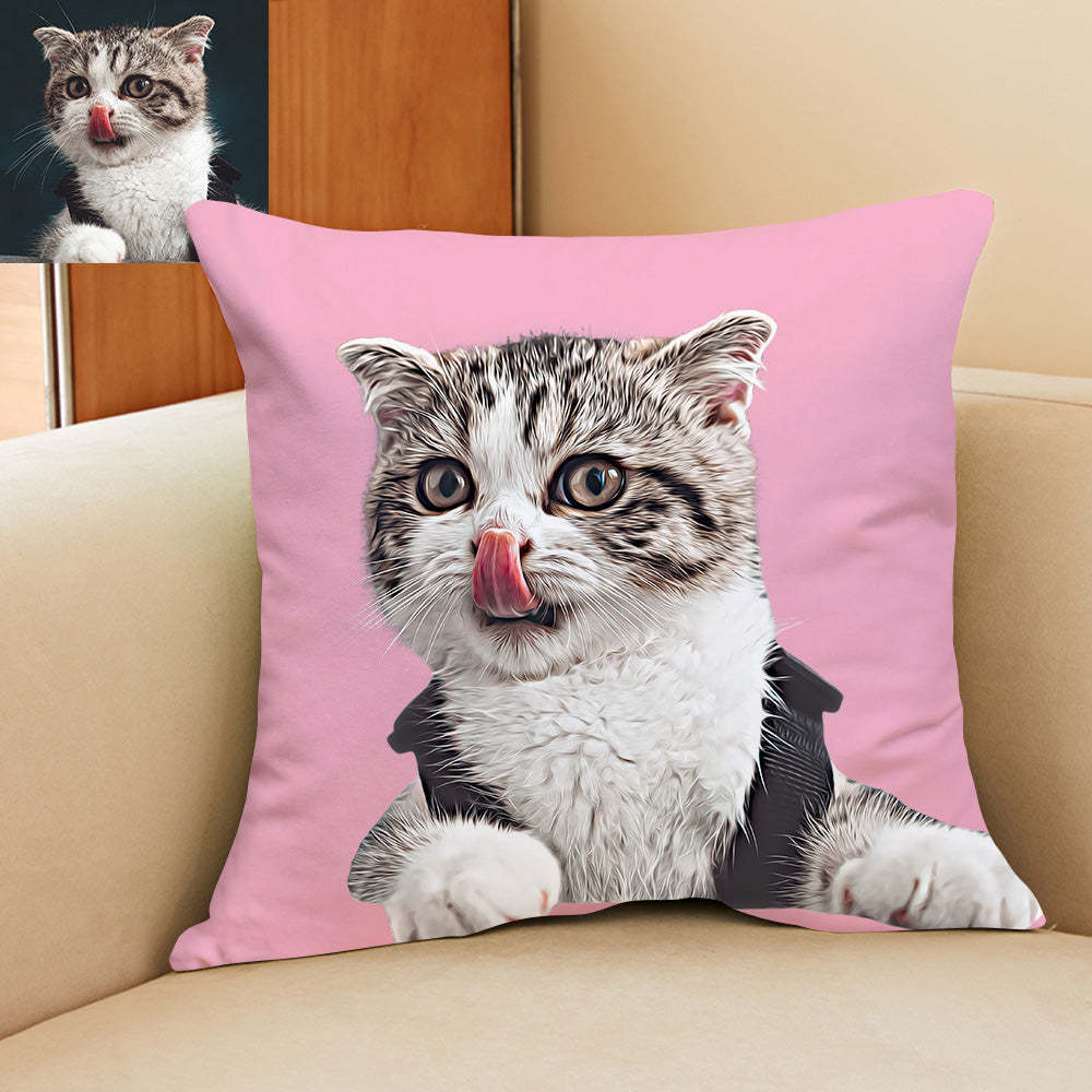 Personalisiertes Haustier Foto Kissen Dekorativer Kissenbezug Haustier Portrait Kissen Wohnkissen Individuelles Geschenk