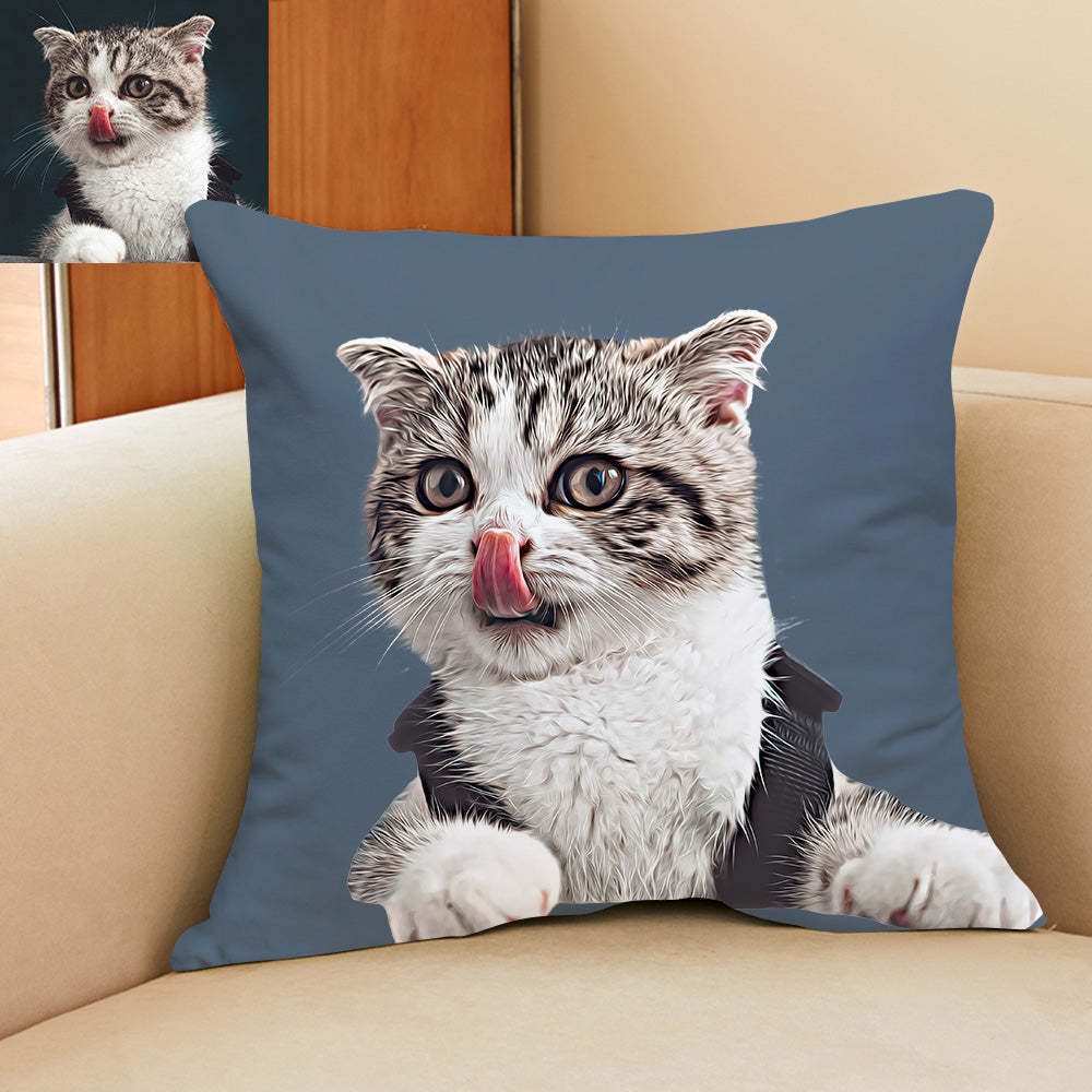 Personalisiertes Haustier Foto Kissen Dekorativer Kissenbezug Haustier Portrait Kissen Wohnkissen Individuelles Geschenk