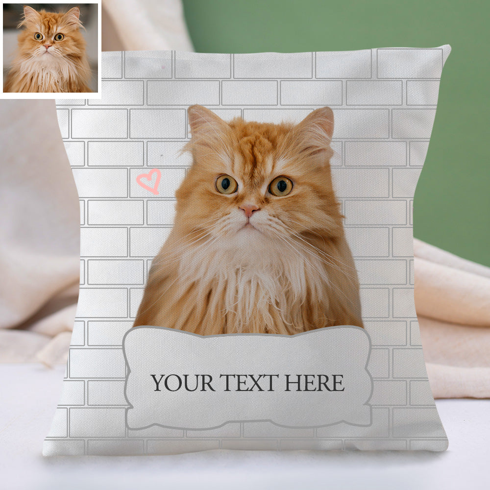Haustier Fotokissen Kissenbezug mit Name Dekoratives Kissen Katze Hund Zierkissen