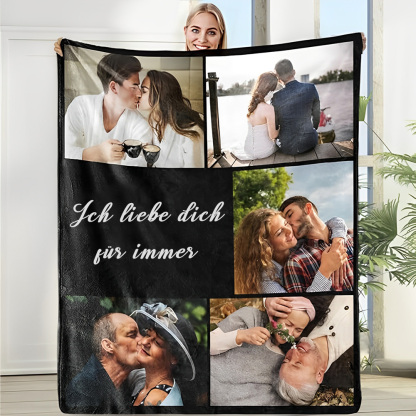 Personalisierte Fotodecke Mit Collage Und Text Gedenkdecke Weihnachten Geschenk Für Hochzeitspaar