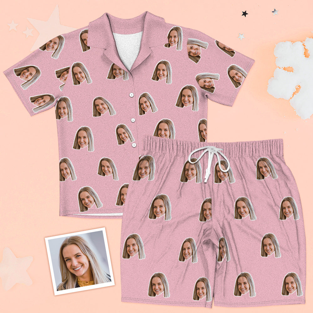Gesicht Kurzarm Pyjamas Personalisierte Foto Pyjamas