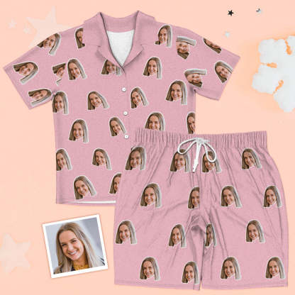 Gesicht Kurzarm Pyjamas Personalisierte Foto Pyjamas