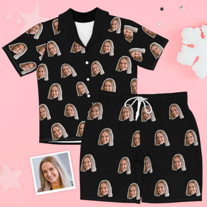Gesicht Kurzarm Pyjamas Personalisierte Foto Pyjamas