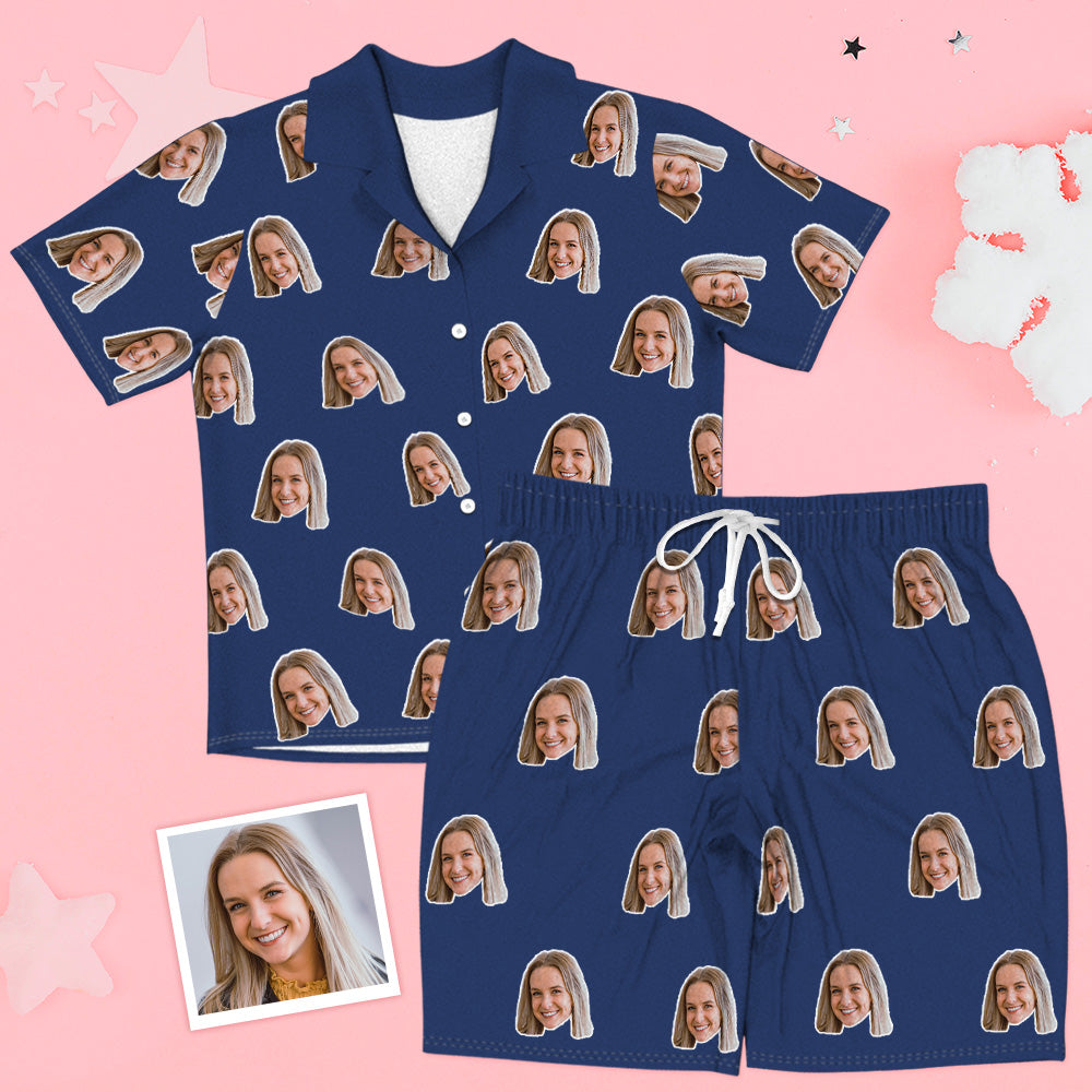 Gesicht Kurzarm Pyjamas Personalisierte Foto Pyjamas