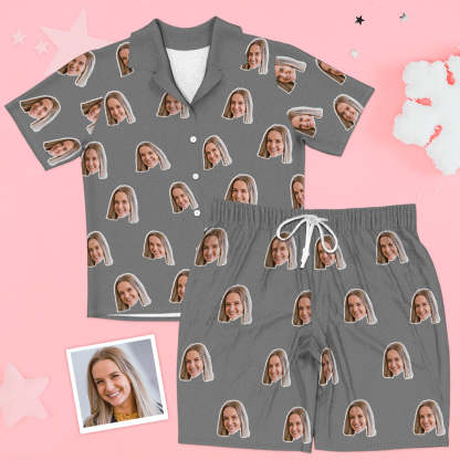 Gesicht Kurzarm Pyjamas Personalisierte Foto Pyjamas