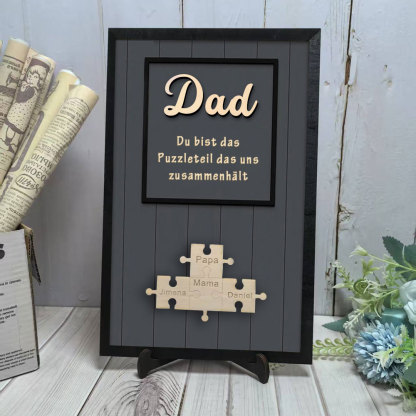 Personalisierte Holzpuzzle Tafel zum Vatertag Du Bist Das Teil Das Uns Zusammenhält Geschenk von Kindern für Papa oder Opa