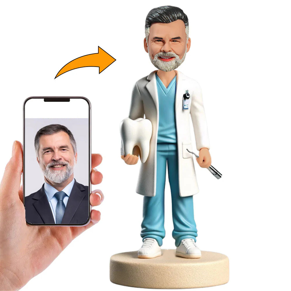 Handgefertigte Wackelköpfe Zahnarzt Mit Zahn