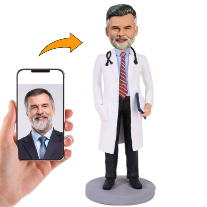 Handgefertigte Wackelköpfe Arzt Mit Stethoskop