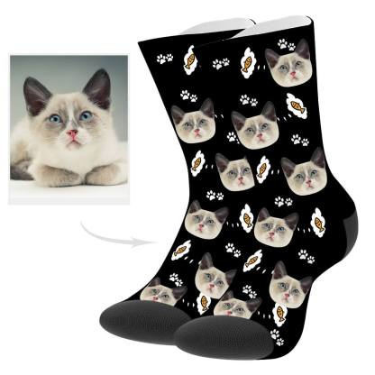 Personalisierte Katzenfoto Socken Geschenk Für Katzenliebhaber