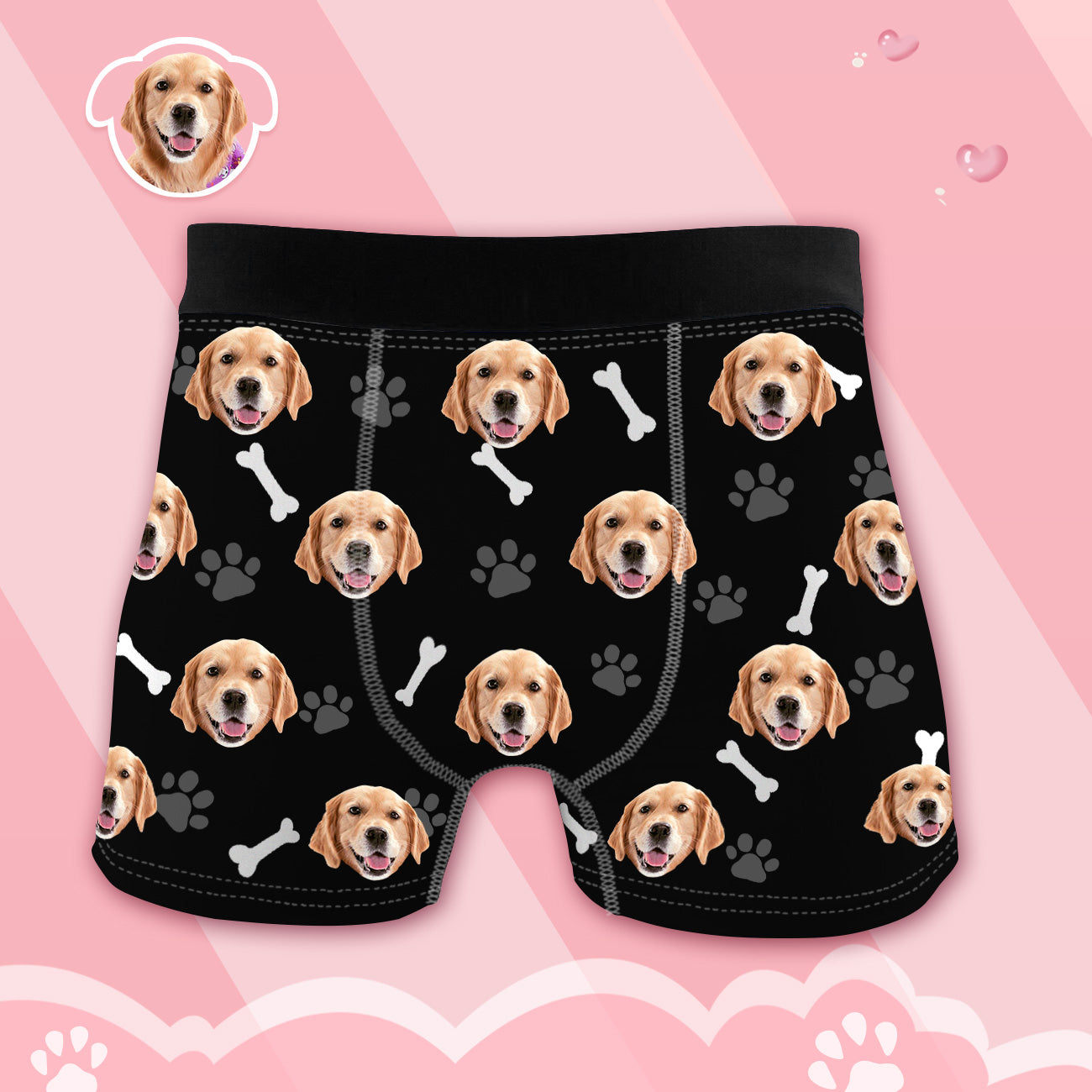 Personalisierte Boxershorts mit Hundegesicht Lustige Unterwäsche mit Hundefoto Weihnachtsgeschenk für Hundevater
