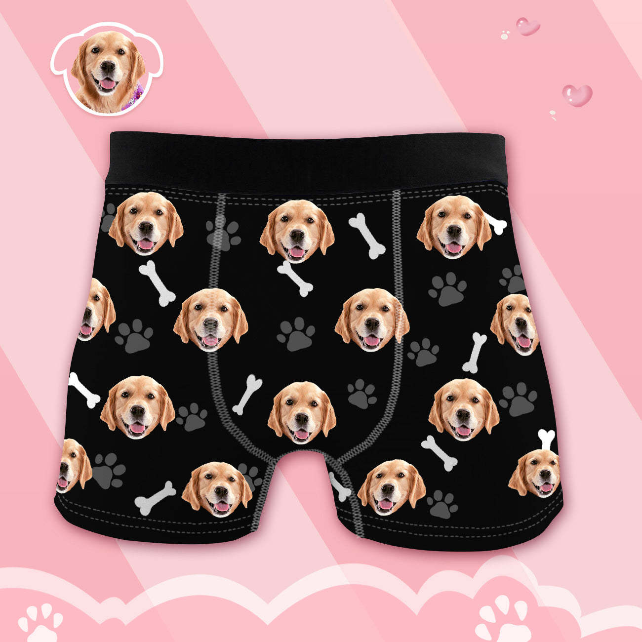 Herren Boxershorts mit Hundefoto Personalisierte Haustier Unterwäsche 