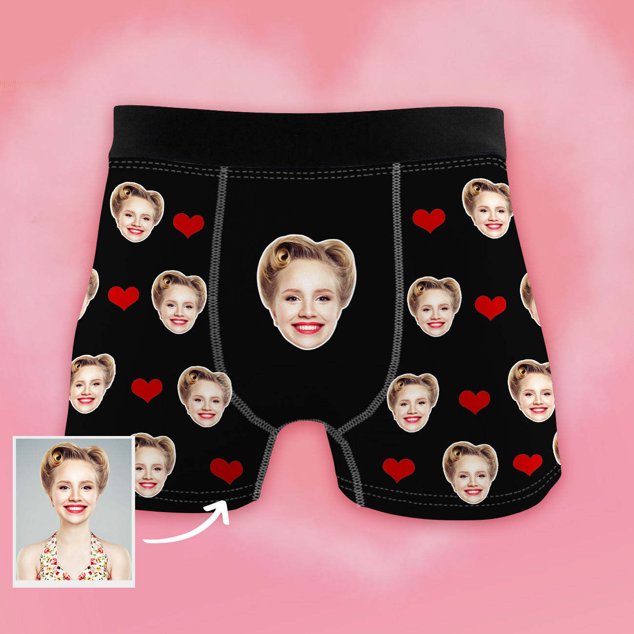Geschenk für Freund Personalisierte Boxershorts mit Gesicht Weihnachts