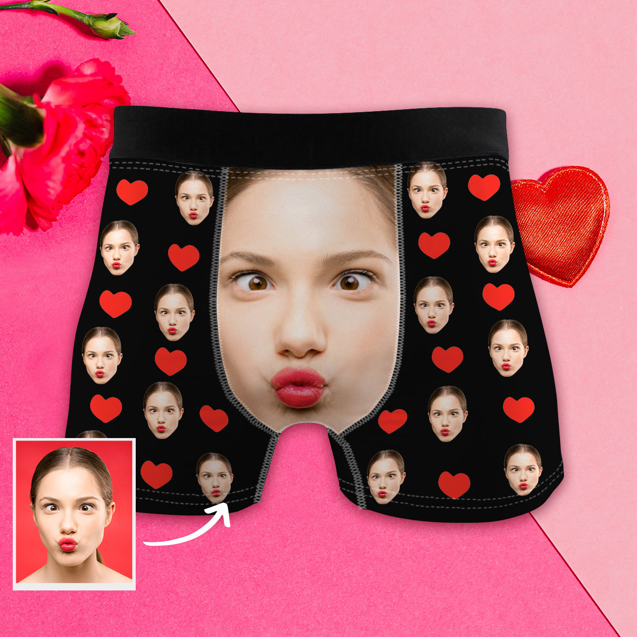 Jubiläumsgeschenk für Ehemann Personalisierte Boxershorts mit Foto