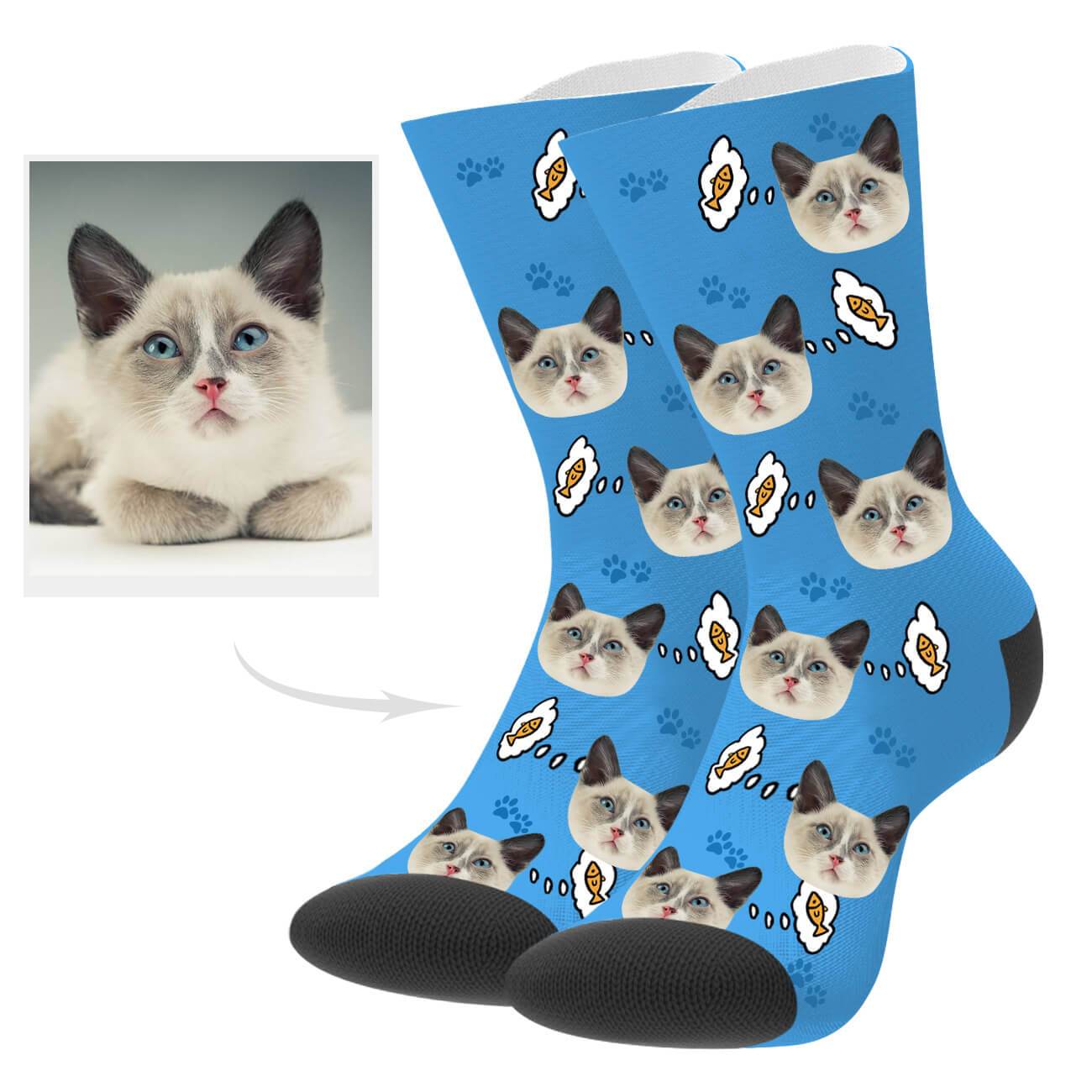 Personalisierte Katzenfoto Socken Geschenk Für Katzenliebhaber