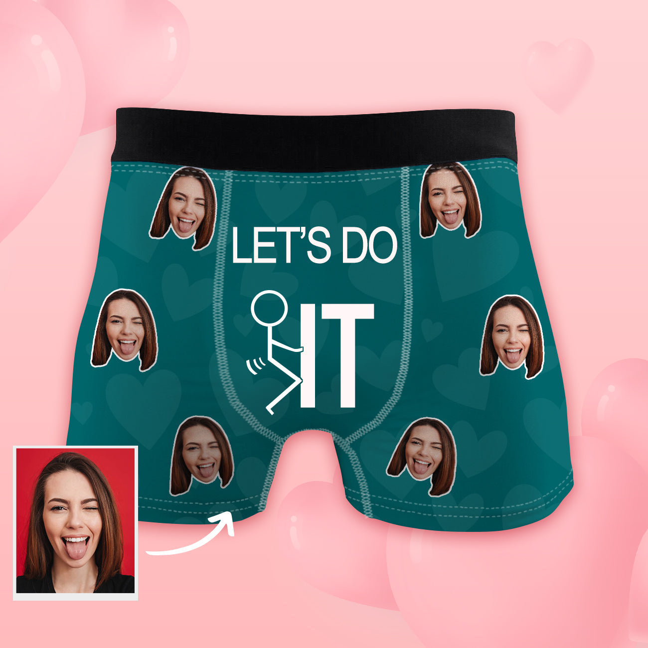 Personalisierte Boxershorts mit Gesicht Personalisierte Shorts mit Fot