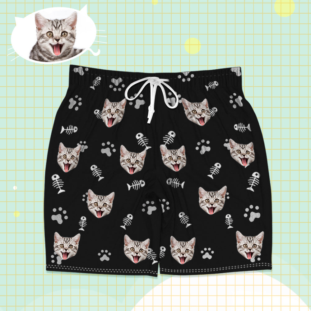 Personalisierte Katzen Gesicht Kurzarm Pyjamas Custom Katzen Foto Pyjamas Katzen Pyjamas