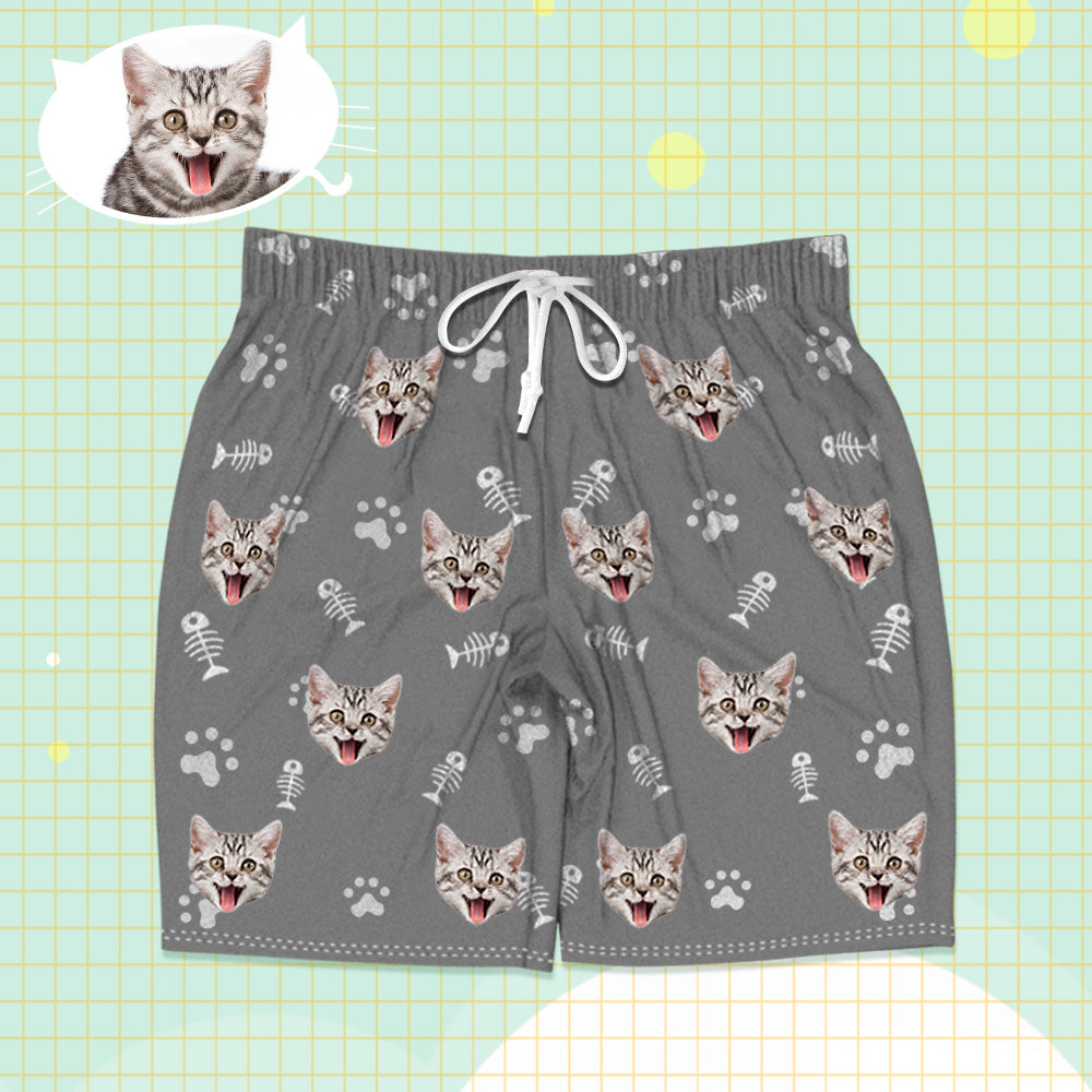 Personalisierte Katzen Gesicht Kurzarm Pyjamas Custom Katzen Foto Pyjamas Katzen Pyjamas