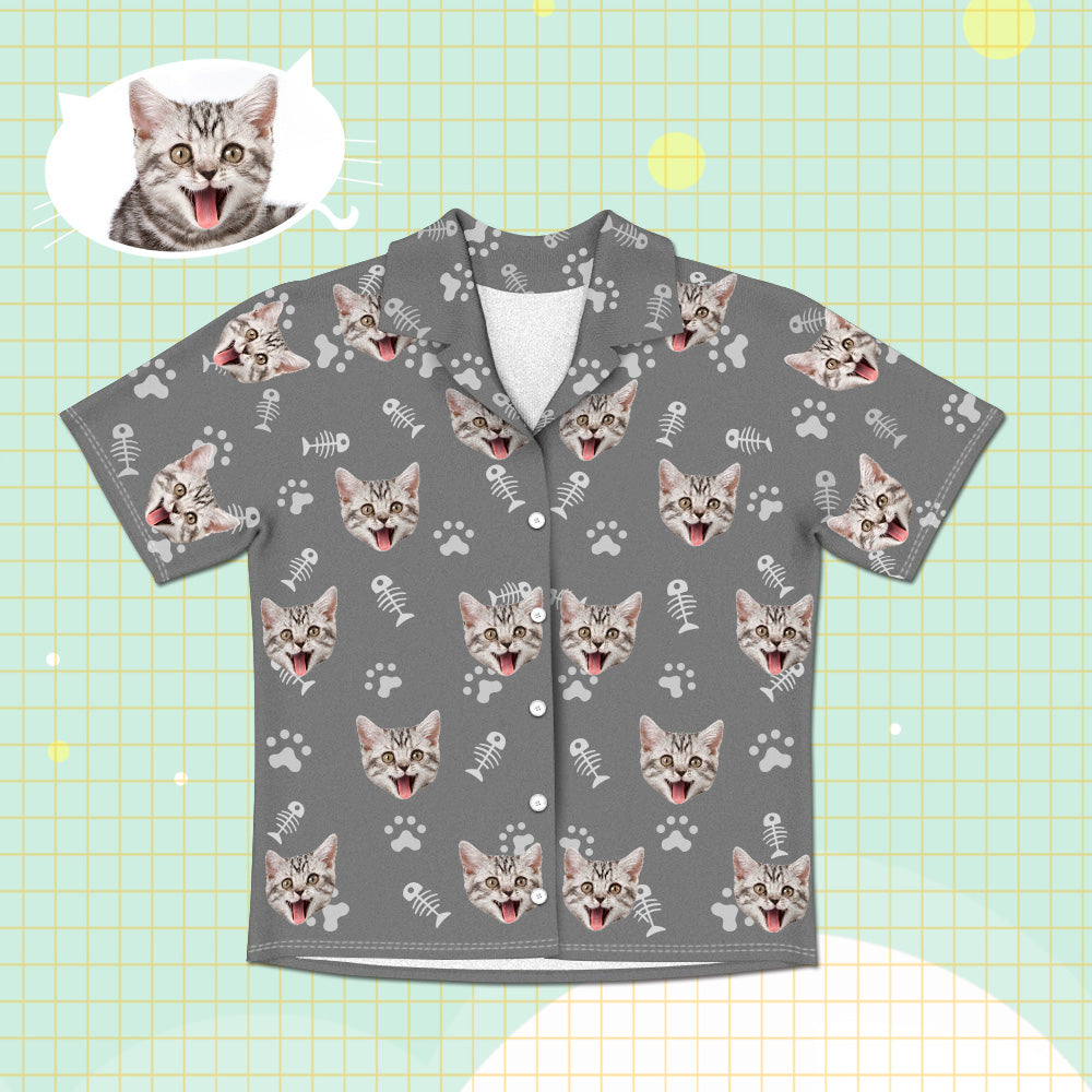 Geschenk Für Katzenliebhaber Lustige Geschenke Foto Geschenke Für Katzenmütter Custom Katzen Gesicht Kurzarm Pyjamas