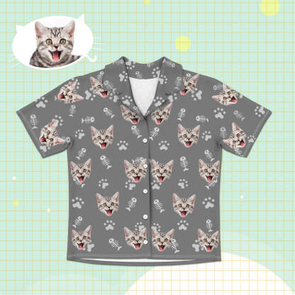Geschenk Für Katzenliebhaber Lustige Geschenke Foto Geschenke Für Katzenmütter Custom Katzen Gesicht Kurzarm Pyjamas