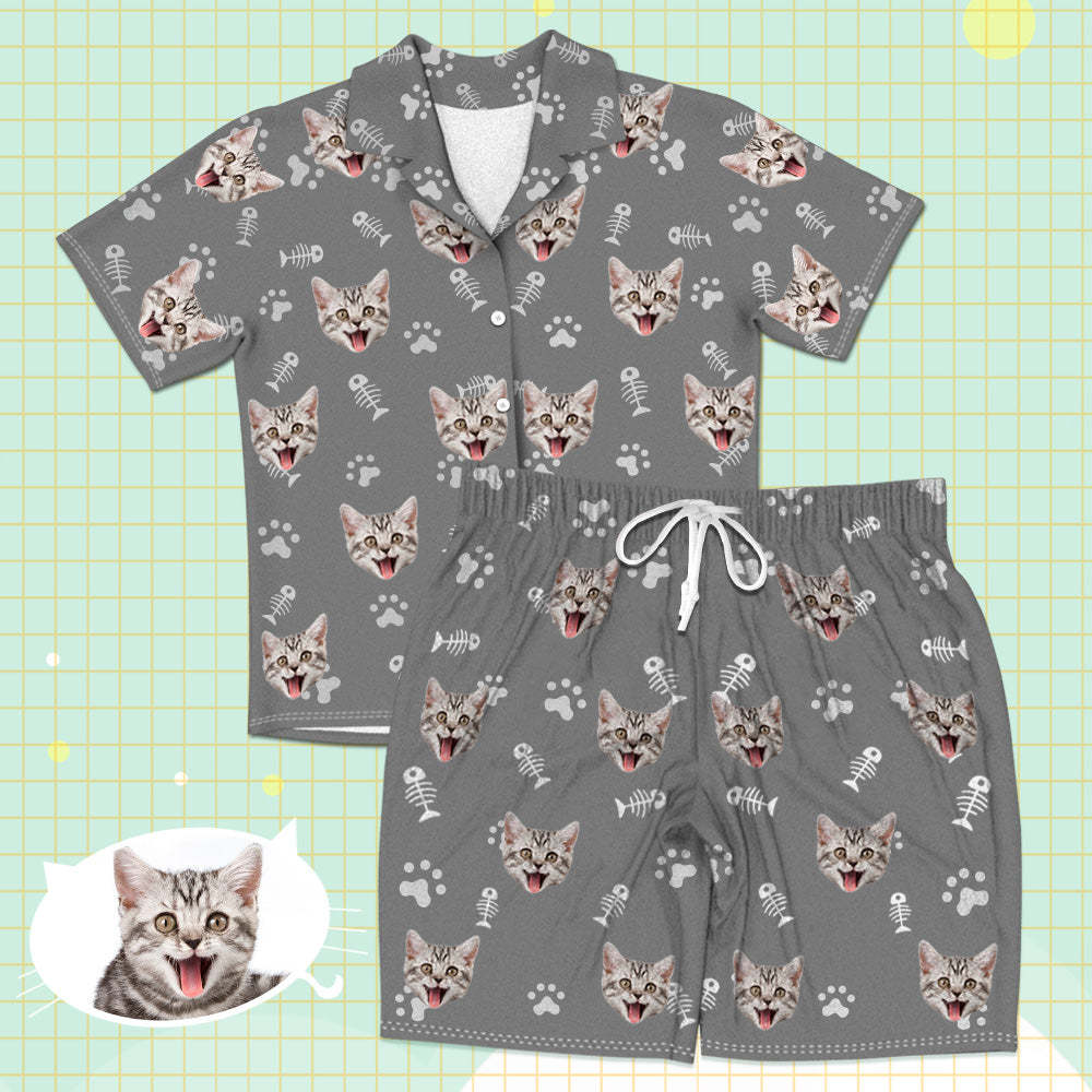 Geschenk Für Katzenliebhaber Lustige Geschenke Foto Geschenke Für Katzenmütter Custom Katzen Gesicht Kurzarm Pyjamas