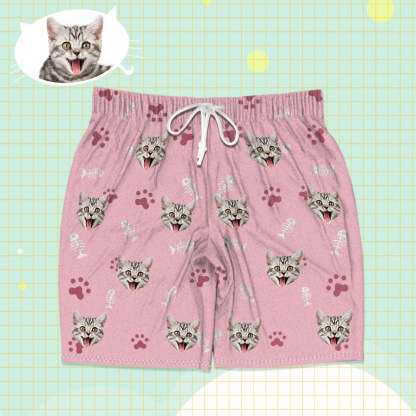 Personalisierte Katzen Gesicht Kurzarm Pyjamas Custom Katzen Foto Pyjamas Katzen Pyjamas