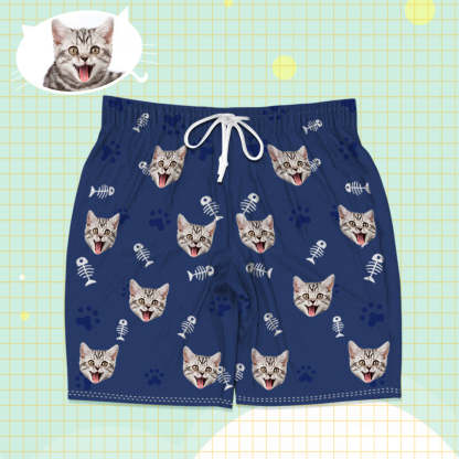 Personalisierte Katzen Gesicht Kurzarm Pyjamas Custom Katzen Foto Pyjamas Katzen Pyjamas