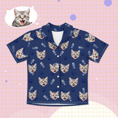 Geschenk Für Katzenliebhaber Lustige Geschenke Foto Geschenke Für Katzenmütter Custom Katzen Gesicht Kurzarm Pyjamas
