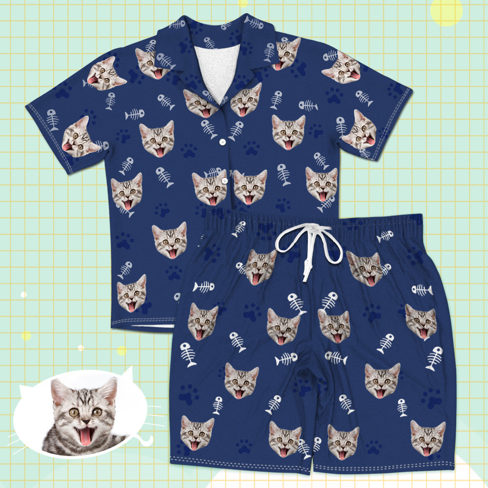 Geschenk Für Katzenliebhaber Lustige Geschenke Foto Geschenke Für Katzenmütter Custom Katzen Gesicht Kurzarm Pyjamas