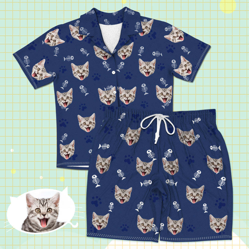 Geschenk Für Katzenliebhaber Lustige Geschenke Foto Geschenke Für Katzenmütter Custom Katzen Gesicht Kurzarm Pyjamas