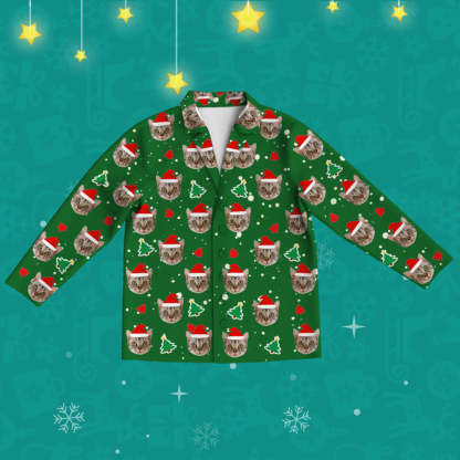 Personalisierter Weihnachts Schlafanzug mit Bild Bequeme Nachtwäsche Weihnachtsgeschenk