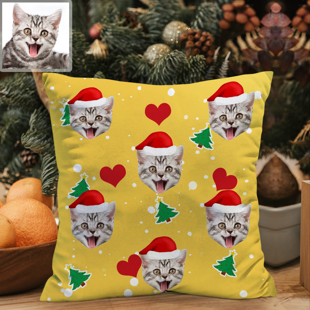 Personalisiertes Haustierkissen Dekorativer Kissenbezug Weihnachtskissen Zierkissen Geschenk zu Weihnachten