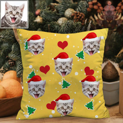 Personalisiertes Haustierkissen Dekorativer Kissenbezug Weihnachtskissen Zierkissen Geschenk zu Weihnachten