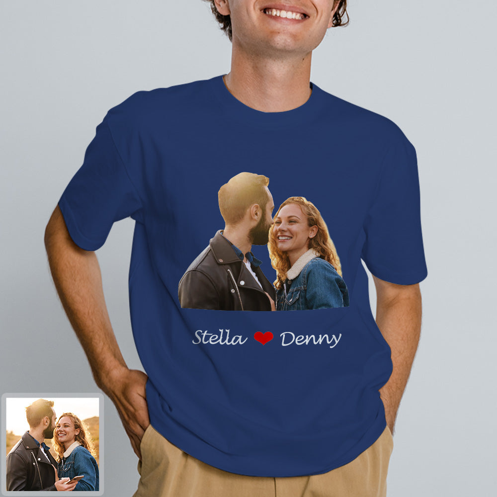 Erwachsene Personalisiertes Foto T-Shirt Custom Kurzarm T-Shirt mit Foto und Text Bild Aufdruck auf T-Shirt