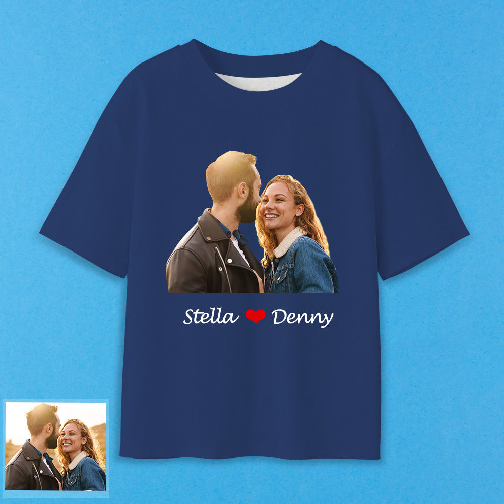 Erwachsene Personalisiertes Foto T-Shirt Custom Kurzarm T-Shirt mit Fo