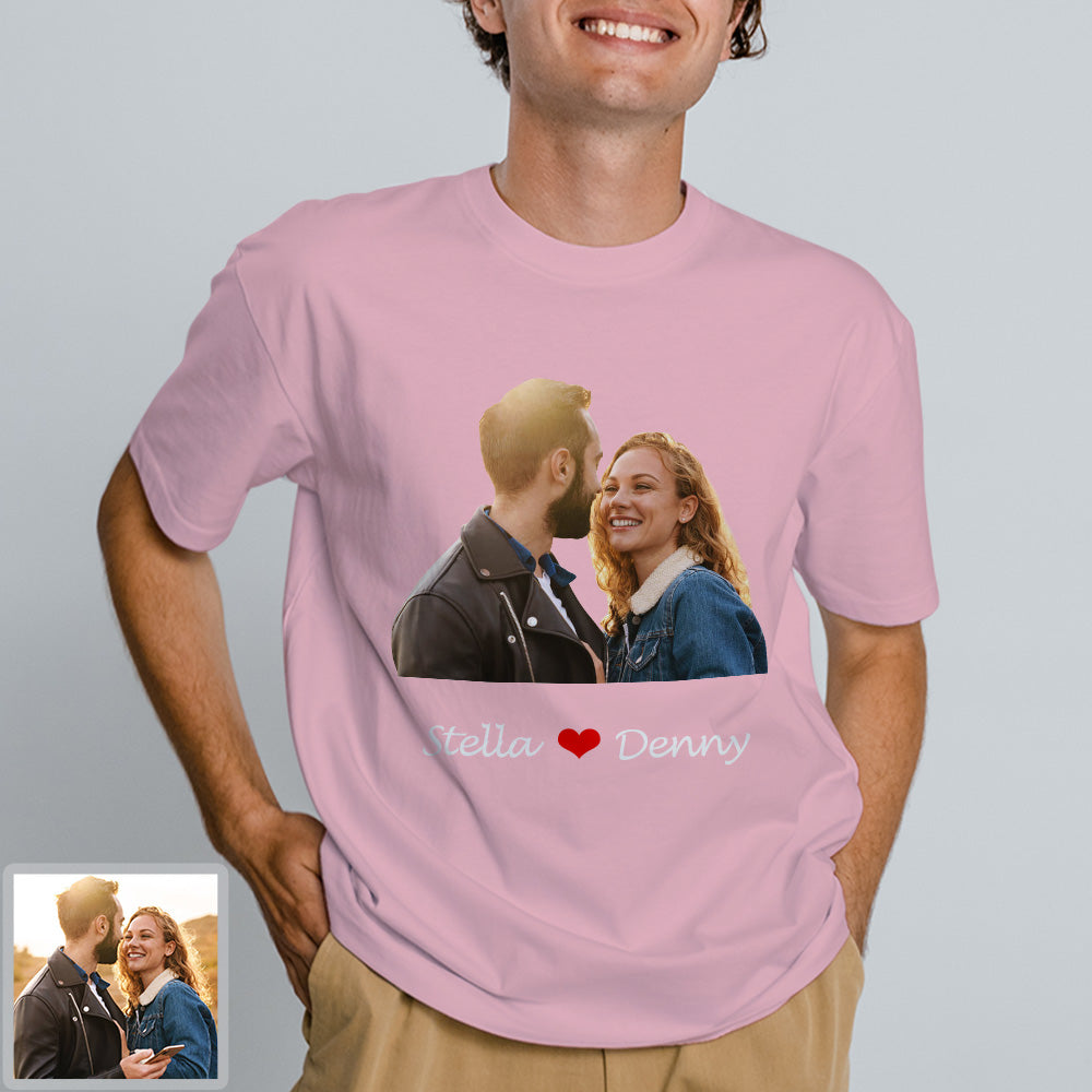 Erwachsene Personalisiertes Foto T-Shirt Custom Kurzarm T-Shirt mit Foto und Text Bild Aufdruck auf T-Shirt