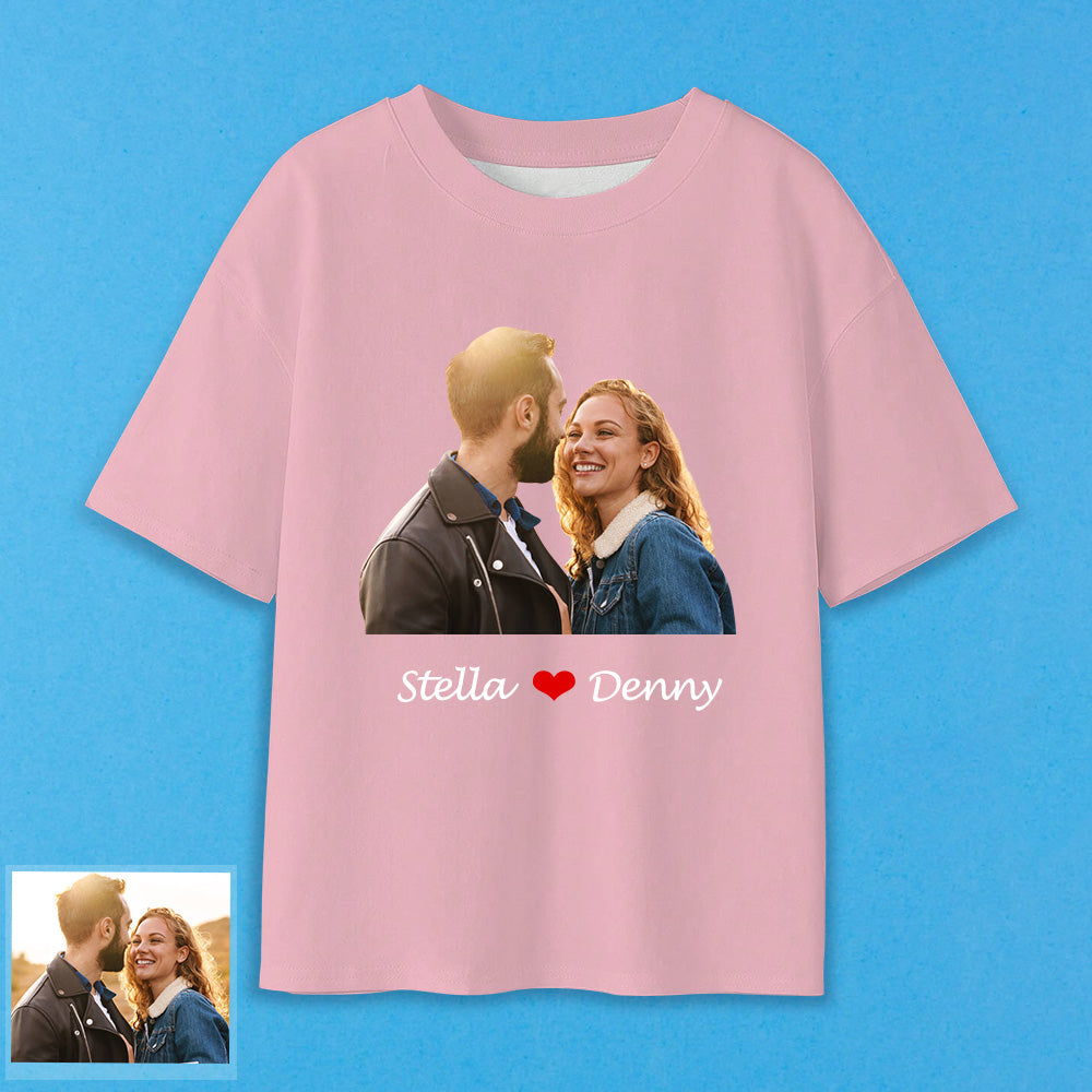 Erwachsene Personalisiertes Foto T-Shirt Custom Kurzarm T-Shirt mit Foto und Text Bild Aufdruck auf T-Shirt