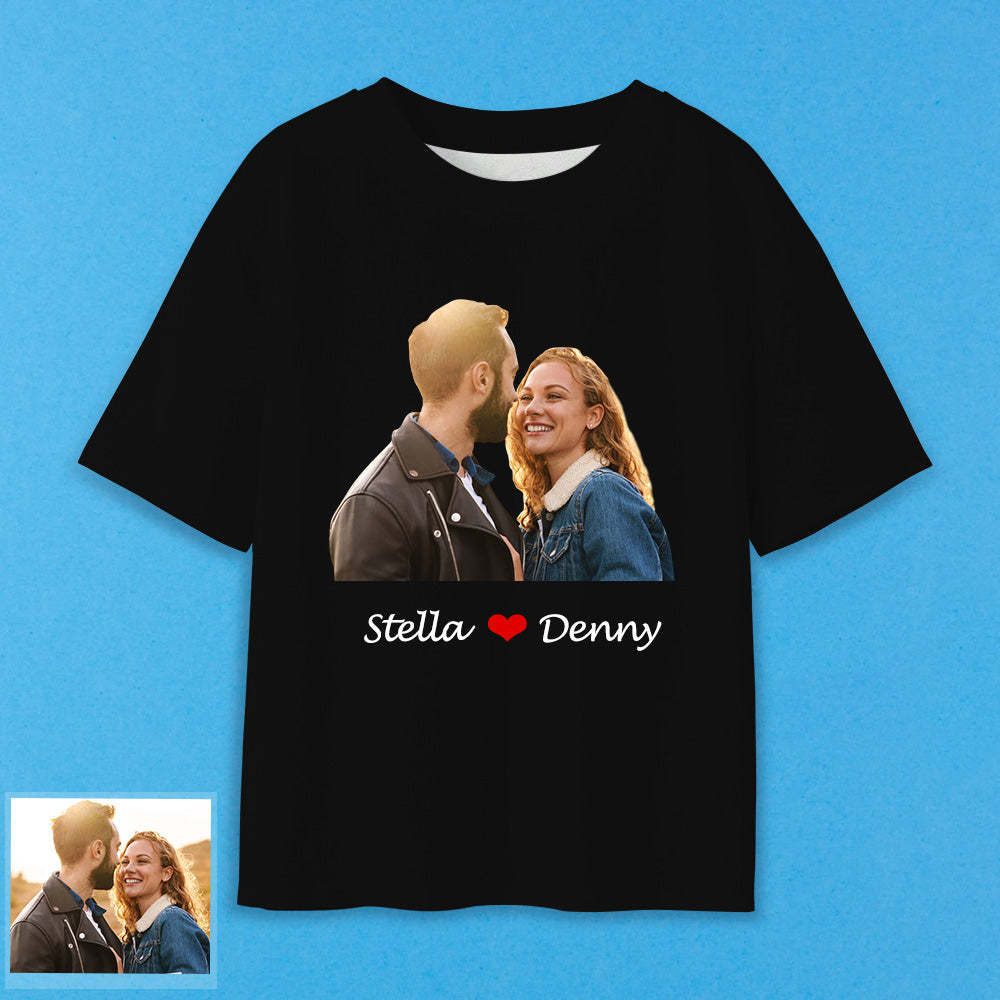 Erwachsene Personalisiertes Foto T-Shirt Custom Kurzarm T-Shirt mit Foto und Text Bild Aufdruck auf T-Shirt